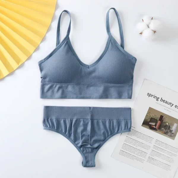 Sexy G-String Women Bra Panties Set Push Up Sports Bra Set Seamless Active Bra Thong Lingerie Set Fitness Crop Top Underwear XXL