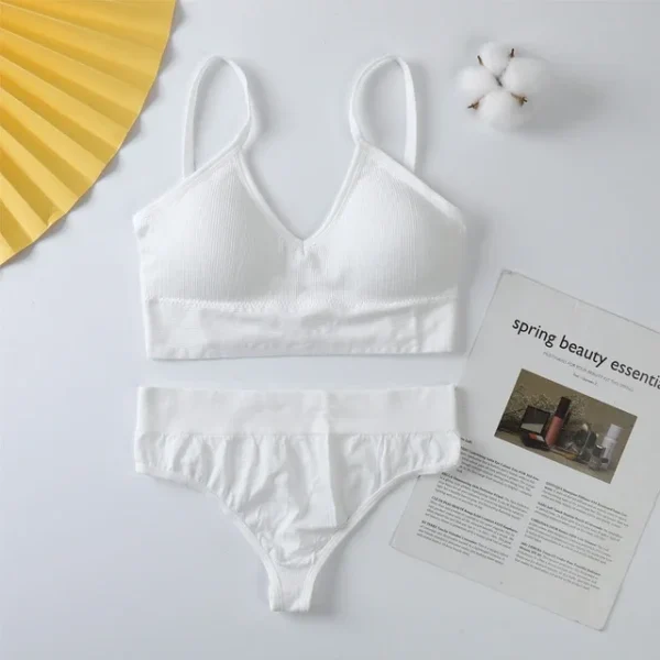 Sexy G-String Women Bra Panties Set Push Up Sports Bra Set Seamless Active Bra Thong Lingerie Set Fitness Crop Top Underwear XXL