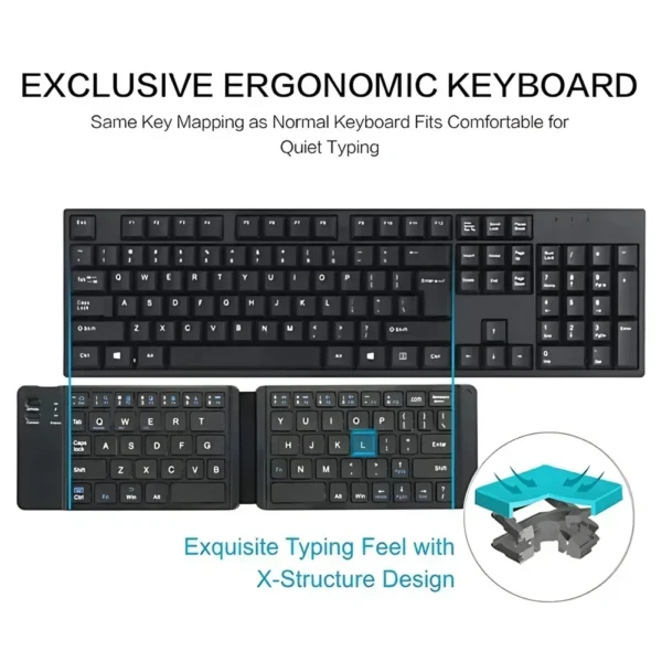 Stonego foldable wireless Bluetooth keyboard for Android Windows smartphones tablets and laptops