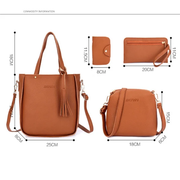 Woman Bag 2024 New Fashion Four-Piece Shoulder Bag Set Messenger Bag Wallet Handbag Bolsa Feminina Luxury Girls Messenger Bag