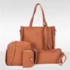 Woman Bag 2024 New Fashion Four-Piece Shoulder Bag Set Messenger Bag Wallet Handbag Bolsa Feminina Luxury Girls Messenger Bag