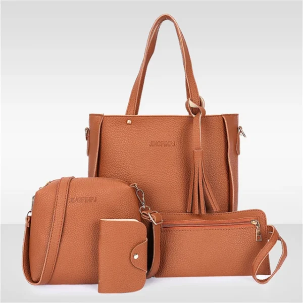 Woman Bag 2024 New Fashion Four-Piece Shoulder Bag Set Messenger Bag Wallet Handbag Bolsa Feminina Luxury Girls Messenger Bag