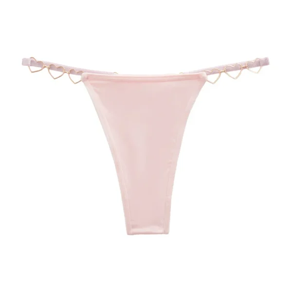 Women Sexy Thongs Low Rise Ladies G-string Heart Decoration Erotic Intimate Lingerie T-Back New Fashion Cotton Crotch Panties