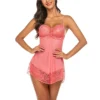 Women's Sexy Lace Nightdress Women's Bow Lingerie Pajamas Set Babydoll Costumes Erotic Hot Dresses Exotic Pajamas Sex Sleepwear