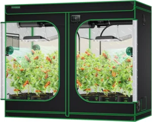 osun S848 4X8 Grow Tent, 96""X48""X80"" High Reflective Mylar With Observation Window And Floor Tray For Hydroponics Indoor