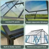8x12 FT Greenhouse for Outdoors, Quick Setup Polycarbonate Greenhouse with Roof Vent, Aluminum Large Walk-in Greenhouse