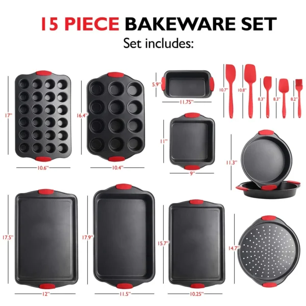 Baking Pan Set, 39 Piece Premium Baking Set, Nonstick Bakeware Sets BPA Free, Cookie Sheets for Baking Nonstick Set