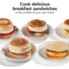 Dual Breakfast Sandwich Maker with Timer, Silver