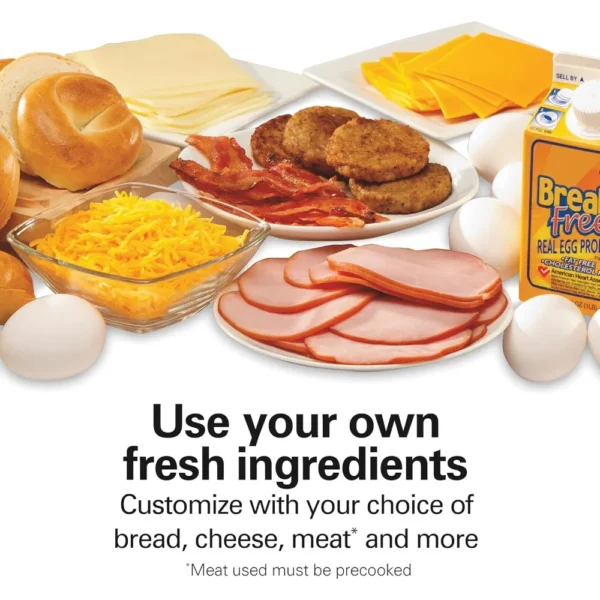 Dual Breakfast Sandwich Maker with Timer, Silver