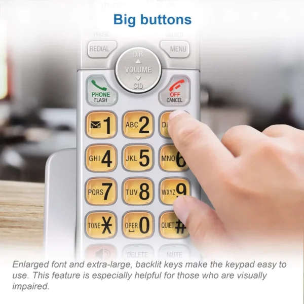 EL51203 2 Handset DECT 6.0 Cordless Home Phone Full-Duplex Handset Speakerphone, Backlit Display, Lighted Keypad, Caller ID/Call