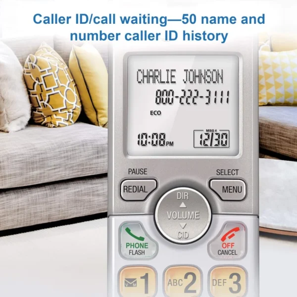 EL51203 2 Handset DECT 6.0 Cordless Home Phone Full-Duplex Handset Speakerphone, Backlit Display, Lighted Keypad, Caller ID/Call