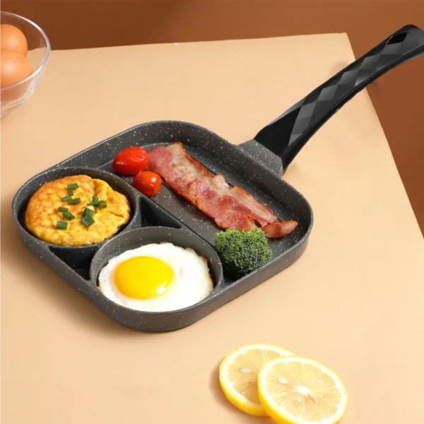 Non-Stick Breakfast Pan Three-In-One Non-Stick Pan Multi-Function Omelette Pan Artifact Induction Cooker Flat Bottom Small Fry