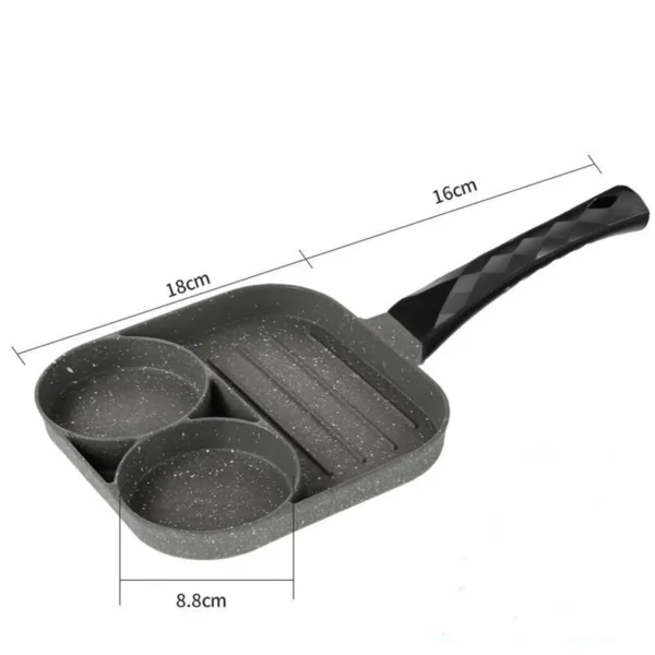 Non-Stick Breakfast Pan Three-In-One Non-Stick Pan Multi-Function Omelette Pan Artifact Induction Cooker Flat Bottom Small Fry