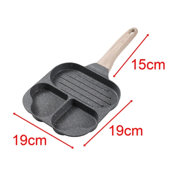 Non-Stick Breakfast Pan Three-In-One Non-Stick Pan Multi-Function Omelette Pan Artifact Induction Cooker Flat Bottom Small Fry