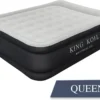 Pillow Top Plush Queen Air Mattress With Built-in High-Speed Pump Best For Home, Camping, Guests, 20" Queen Size Luxur