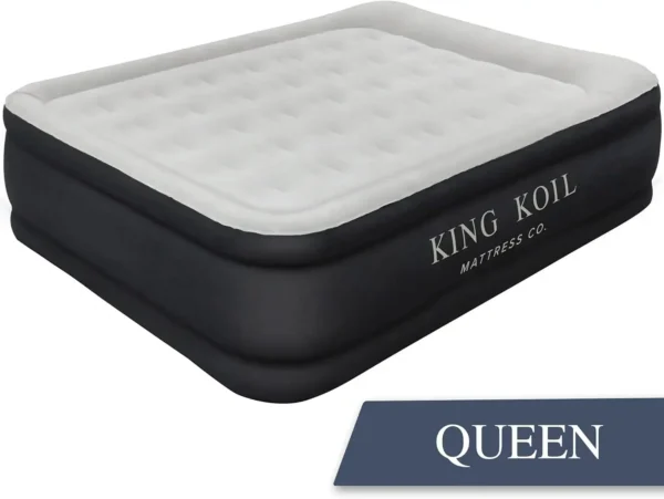 Pillow Top Plush Queen Air Mattress With Built-in High-Speed Pump Best For Home, Camping, Guests, 20" Queen Size Luxur