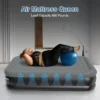 Queen Air Mattress with Built in Pump 18 Inch High Queen Air Mattress 1-3 Minutes Fast Self Inflating Air Mattress Black & Gray