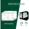 Reflective Polyester Film Hydroponic Planting Tent with Observation Window, Waterproof Floor Tray, 96x48x80 Inch