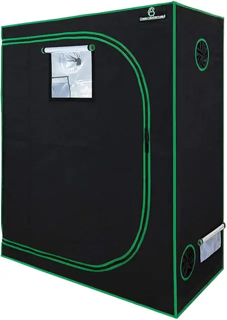 Reflective Polyester Film Hydroponic Planting Tent with Observation Window, Waterproof Floor Tray, 96x48x80 Inch