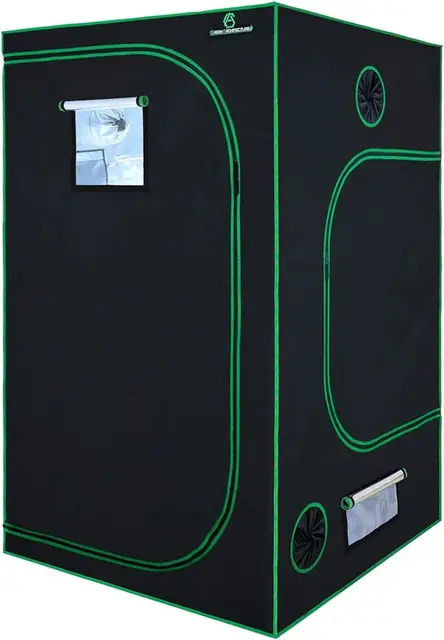 Reflective Polyester Film Hydroponic Planting Tent with Observation Window, Waterproof Floor Tray, 96x48x80 Inch