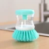 2024 New Kitchen Wash Pot Dish Brush Washing Utensils With Washing Up Liquid Soap Dispenser Household Cleaning Accessories