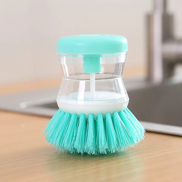2024 New Kitchen Wash Pot Dish Brush Washing Utensils With Washing Up Liquid Soap Dispenser Household Cleaning Accessories