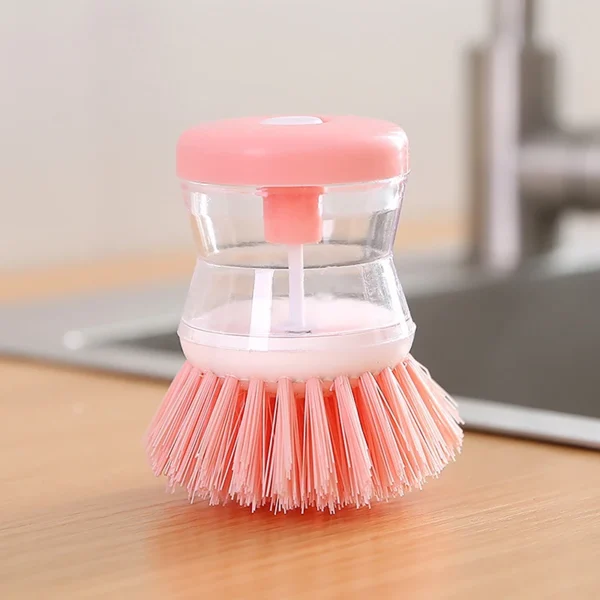 2024 New Kitchen Wash Pot Dish Brush Washing Utensils With Washing Up Liquid Soap Dispenser Household Cleaning Accessories