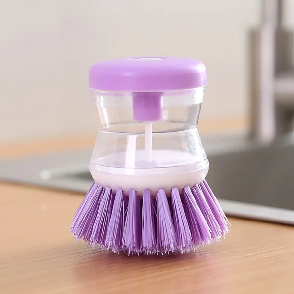 2024 New Kitchen Wash Pot Dish Brush Washing Utensils With Washing Up Liquid Soap Dispenser Household Cleaning Accessories