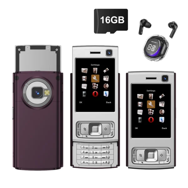 SERVO N95 PRO Mini Slider Mobile Phone 2.0" Display GSM 2 SIM Card Speed Dial Magic Voice Wireless Radio Small Cellphones Type-C