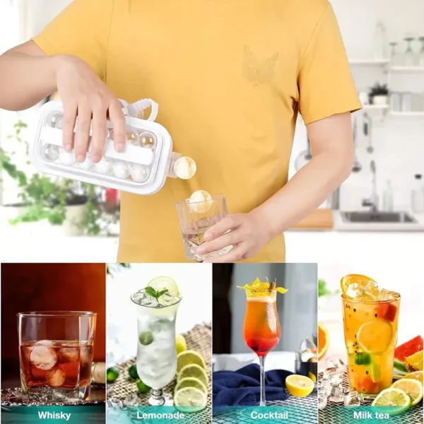 2-in-1 Household Portable Ice Maker Foldable Ice Hockey Pot Whiskey Ice Cube Mold Refrigerator Freezer Ice Maker Kitchen Tools