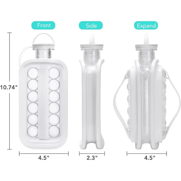2-in-1 Household Portable Ice Maker Foldable Ice Hockey Pot Whiskey Ice Cube Mold Refrigerator Freezer Ice Maker Kitchen Tools