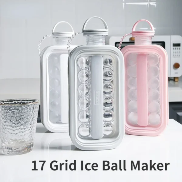 2-in-1 Household Portable Ice Maker Foldable Ice Hockey Pot Whiskey Ice Cube Mold Refrigerator Freezer Ice Maker Kitchen Tools