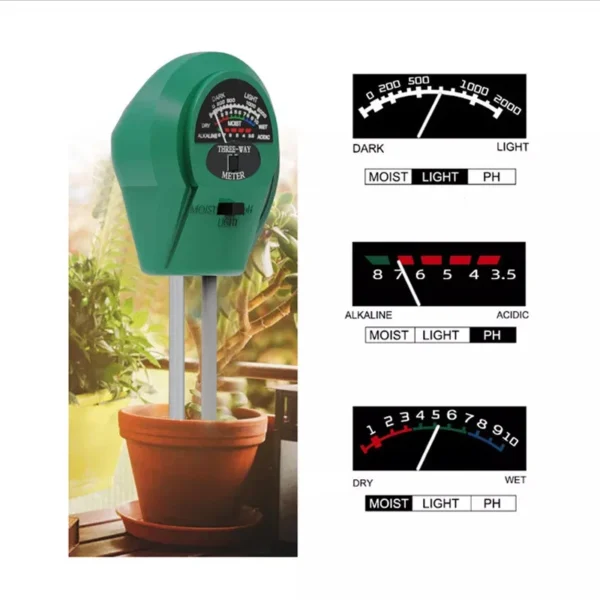 529702923 Soil Tester 3 in 1 Soil Moisture PH Meter Acidity Humidity Flower Tester Temperature Acidity Measurement Tool