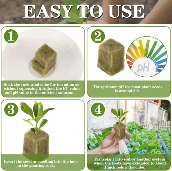 Sponge Block Starter Plugs Rock Wool Grow Cubes Seed Starters Planting Cubes Hydroponics Cuttings Plant Propagation Grow Supply