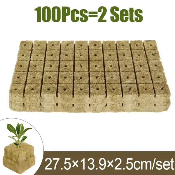 Sponge Block Starter Plugs Rock Wool Grow Cubes Seed Starters Planting Cubes Hydroponics Cuttings Plant Propagation Grow Supply