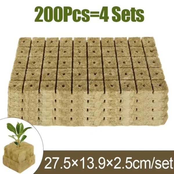 Sponge Block Starter Plugs Rock Wool Grow Cubes Seed Starters Planting Cubes Hydroponics Cuttings Plant Propagation Grow Supply