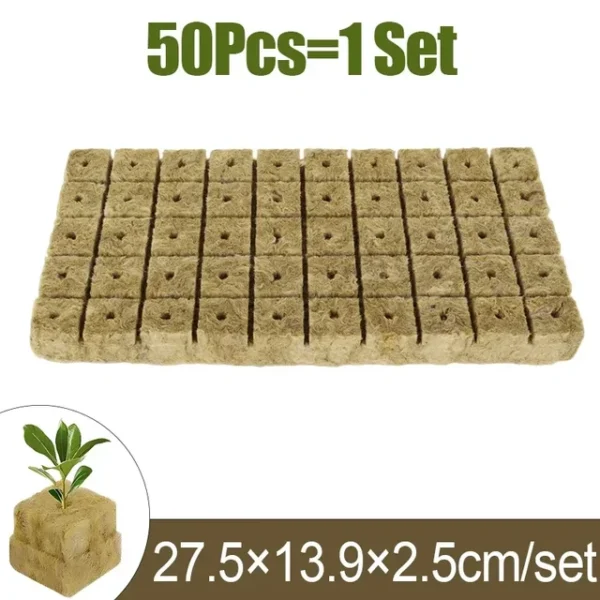 Sponge Block Starter Plugs Rock Wool Grow Cubes Seed Starters Planting Cubes Hydroponics Cuttings Plant Propagation Grow Supply