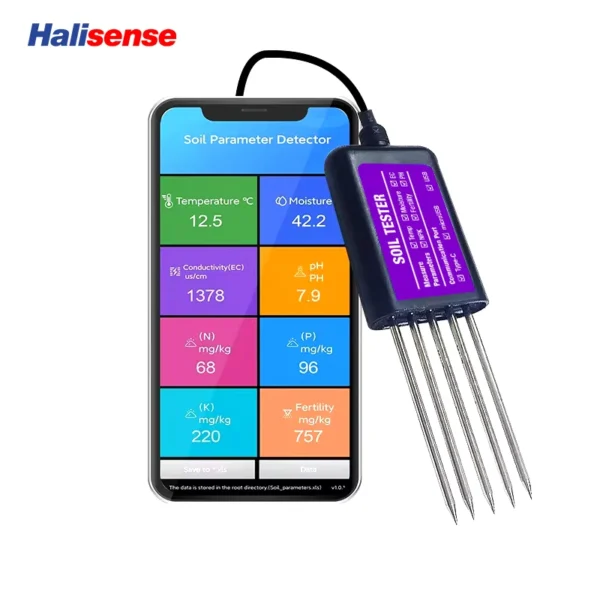 Temperature Moisture EC PH NPK Soil Tester Portable USB Type-C 8 in 1 Soil Sensor with Free Android App