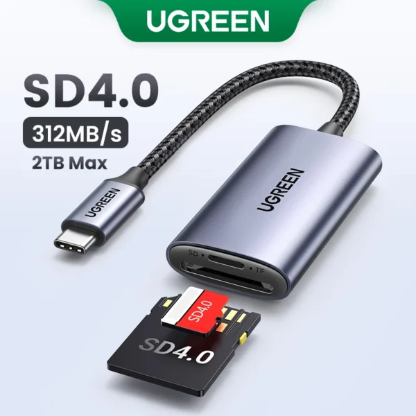 UGREEN Card Reader USB3.0&USB C to SD MicroSD TF Thunderbolt 3 for PC Laptop Accessories Smart Memory Cardreader SD Card Adapter