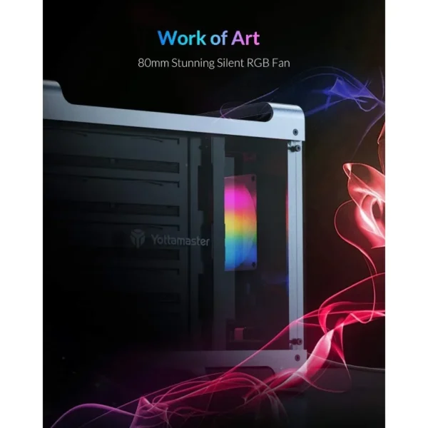 5 Bay RAID Hard Drive Enclosure, Aluminum 2.5"& 3.5" SATA HDD/SSD External Enclosure with RGB Fan, Support 90TB