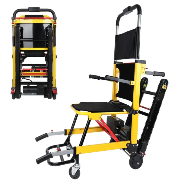 Electric Stair Climbing Chair Foldable Emergency Stair Lift Wheelchair with Battery Operated for Elderly Disabled 440 lbs Load
