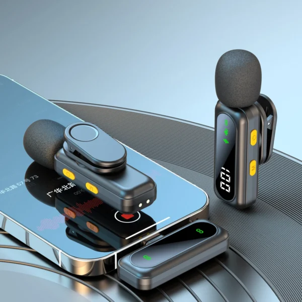536205221 FIFAR Wireless Lavalier Lapel Microphone Portable Noise Reduction Audio Recording For iPhone Android PC