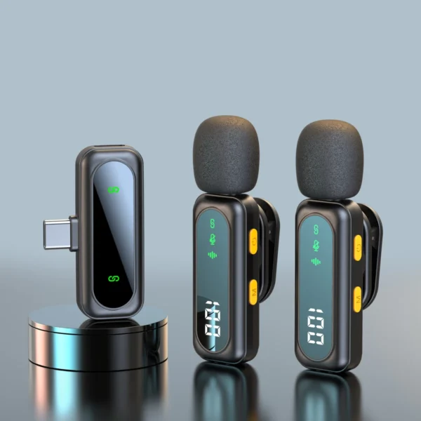 536205222 FIFAR Wireless Lavalier Lapel Microphone Portable Noise Reduction Audio Recording For iPhone Android PC