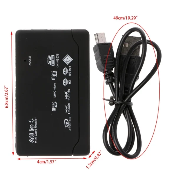 21Kinds Of Fuctions In One Memory Card Reader 1/2/5/10PCS For USB External Mini SDHC M2 RS MMC XD CF SD TF MS Add in USB Cable