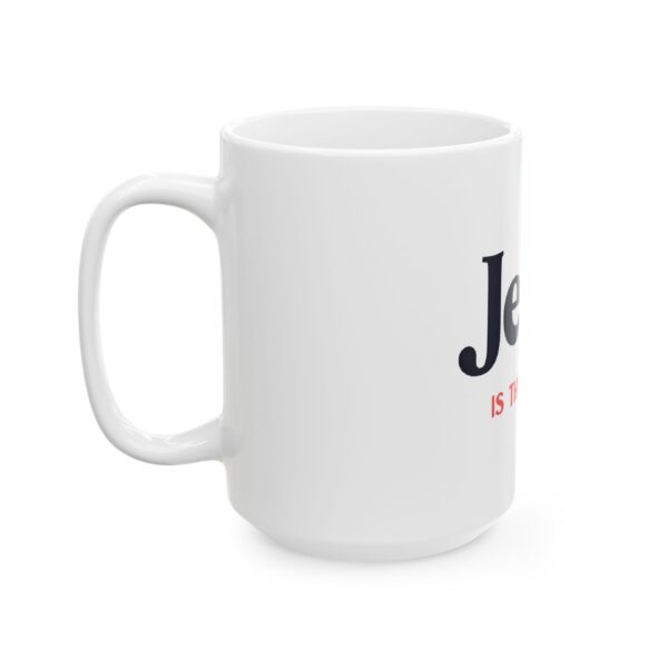 Inspirational Ceramic Mug for tea Lovers, Gifts for Christians, Motivational Drinkware, Jesus Is The Answer Cup, Faith-Based Office Mug