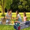 3 in 1 Nappy Diaper Bag with Extendable Folding Crib, Large Capacity Travel Baby Bed Bags for Mom Outing/Shopping, Portable Bag