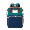 3 in 1 Nappy Diaper Bag with Extendable Folding Crib, Large Capacity Travel Baby Bed Bags for Mom Outing/Shopping, Portable Bag