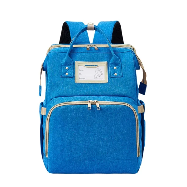 3 in 1 Nappy Diaper Bag with Extendable Folding Crib, Large Capacity Travel Baby Bed Bags for Mom Outing/Shopping, Portable Bag