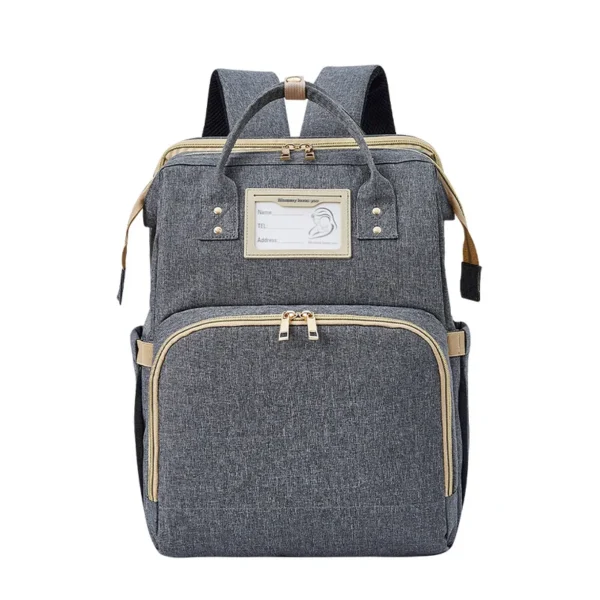 3 in 1 Nappy Diaper Bag with Extendable Folding Crib, Large Capacity Travel Baby Bed Bags for Mom Outing/Shopping, Portable Bag