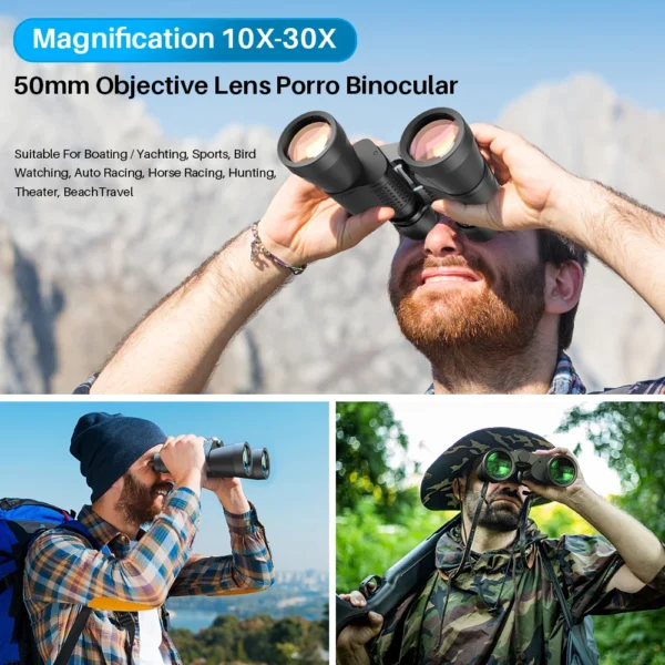 10-30x50 High Power Military Zoom Binoculars for Adults, HD Professional Binoculars for Bird Watching Hunting Outdoor Hiking